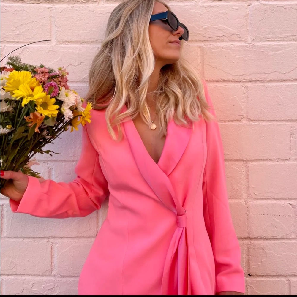 White Fox Boutique Pink Blazer Dress - Picture 3 of 8